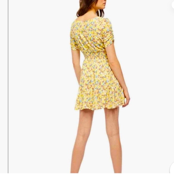 Free People Yellow Floral Mini Dress - Picture 4 of 11